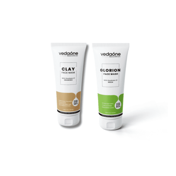 Clay face mask and glorion face wash combo