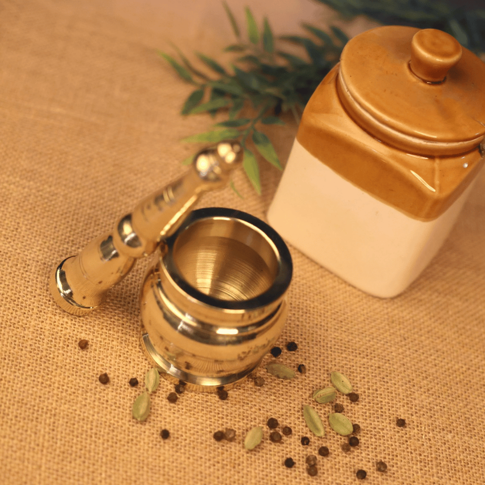 Khalbatta Size No.3 – Traditional Brass Mortar and Pestle (5.5 Inches, 750gm) - Image 6