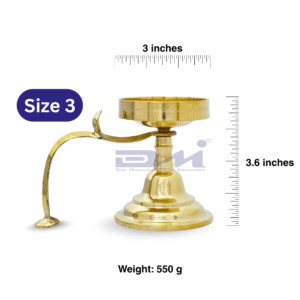DMI Brass Alang Dhuparti / Alang Dhoop Aarti (3.6 Inches, 550 gm) Size No.3