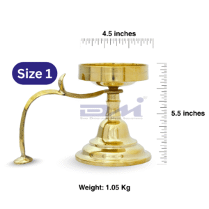 DMI Brass Alang Dhuparti / Alang Dhoop Aarti (5.5 Inches, 1.05Kg) Size No.1