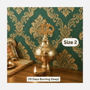 DMI Brass Nandadeep Akhanda Jyothi Deepa 12” Height | 1.85 kg(15 Days Burning) Size No.2