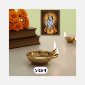 2-Faced Brass Panti / Brass Diya (75ml Oil Capacity, 250gm Weight) Size No.4