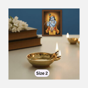 2-Faced Brass Panti / Brass Diya (170ml Oil Capacity, 350gm Weight) Size No.2