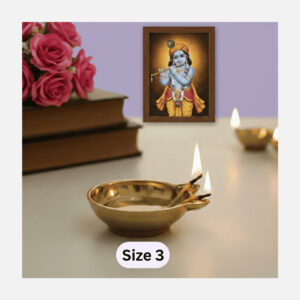 2-Faced Brass Panti / Brass Diya (130ml Oil Capacity, 300gm Weight) Size No.3