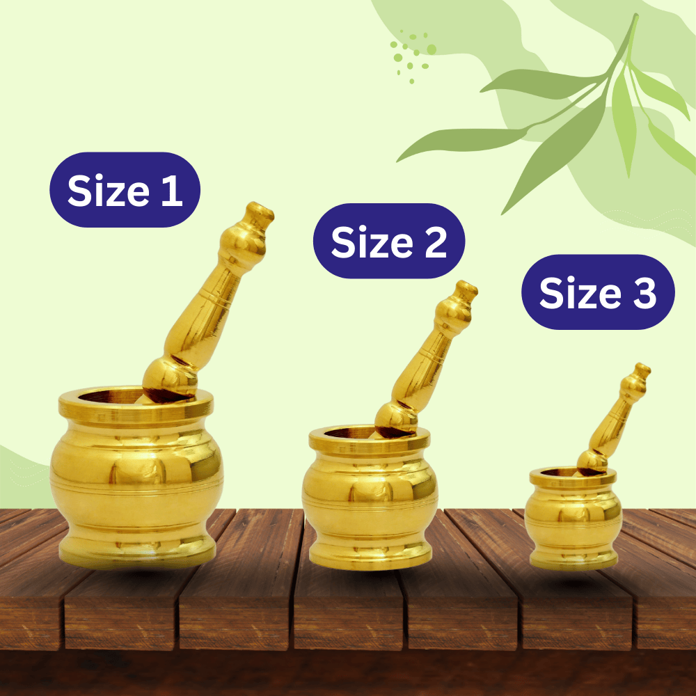 Khalbatta Size No.3 – Traditional Brass Mortar and Pestle (5.5 Inches, 750gm) - Image 3