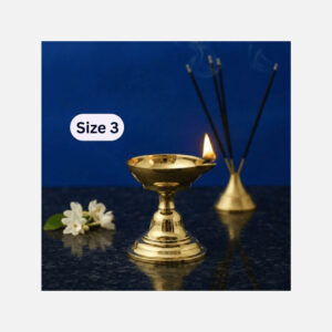 Dasara Brass Panti Single Face with Stand (4.3 Inches, 130ml 170ml Oil Capacity) Size No.3