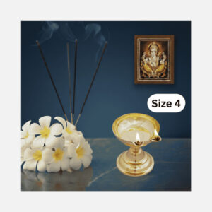 2-Faced Brass Dasara Panti with Stand (3.5 Inches, 350 gms Weight) Size No.4