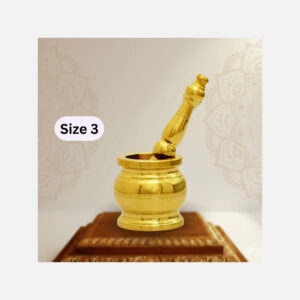 Khalbatta Size No.3 – Traditional Brass Mortar and Pestle (5.5 Inches, 750gm)