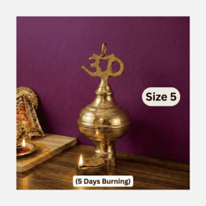 DMI Brass Nandadeep Akhanda Jyothi Deepa 8” Height | 950gm (5 Days Burning) Size No.5