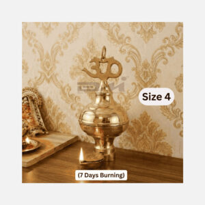 DMI Brass Nandadeep Akhanda Jyothi Deepa 8” Height | 1.15 kg(7 Days Burning) Size No.4