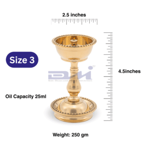 DMI’s Brass Udupi Samai – ( 4.5 Inches, 250gm Weight) Size No.3