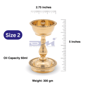 DMI’s Brass Udupi Samai – (5 Inches, 300gm Weight) Size No.2
