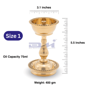 DMI’s Brass Udupi Samai – 5.5 Inches, 400gm Weight) Size No.1