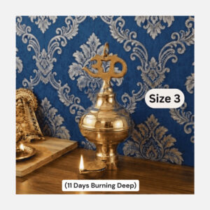 DMI Brass Nandadeep Akhanda Jyothi Deepa 10” Height | 1.60 kg(11 Days Burning) Size No.3