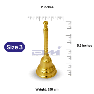 DMI’s Ethnic Brass Pooja Ghanta (5.5 Inches, 200gm) Size No.3