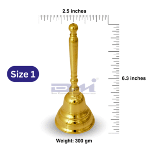DMI’s Ethnic Brass Pooja Ghanta (6.3 Inches, 300 gm) Size No.1