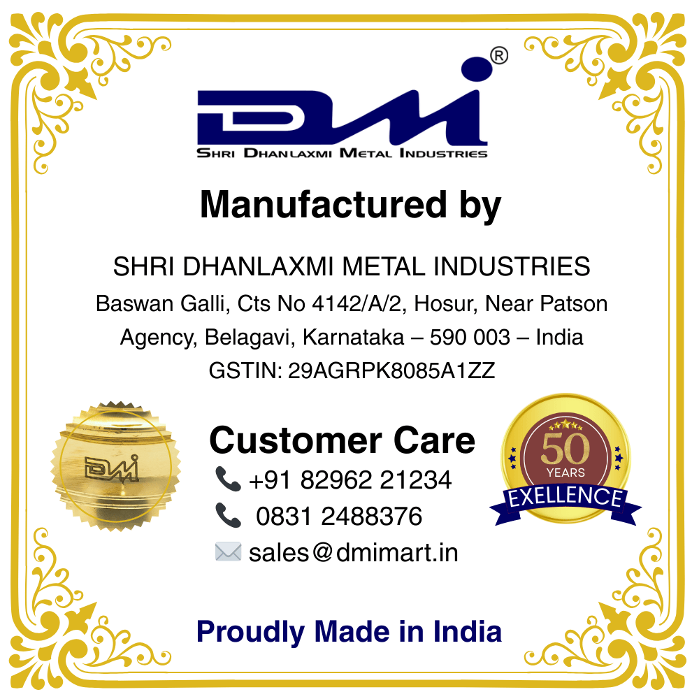 DMI One-Faced Brass Dasara Panti / Brass Diya ( 1.3 Inches | 300 gm Weight) Size No.3 - Image 3