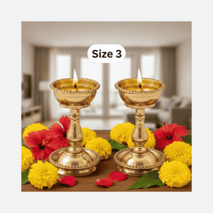 Brass Udupi Samai – Traditional Pooja Oil Lamp (4.5 Inches) – Pair Size No.3