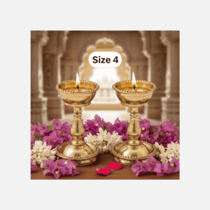 Brass Udupi Samai – Traditional Pooja Oil Lamp (4 Inches) – Pair Size No.4
