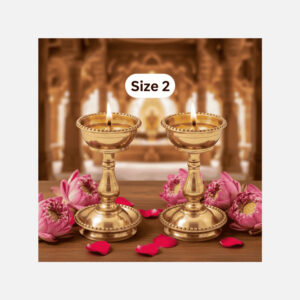Brass Udupi Samai – Traditional Pooja Oil Lamp (5 Inches) – Pair Size No.2