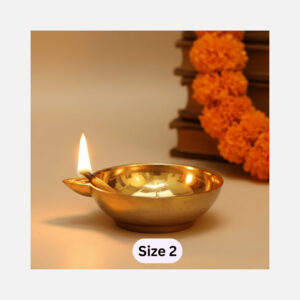 DMI One-Faced Brass Dasara Panti / Brass Diya (1.3 Inches | 350 gm Weight) Size No.2