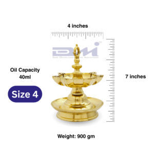DMI’s Brass Goa Lamandeep (Weight: 900gm) – Size No.4