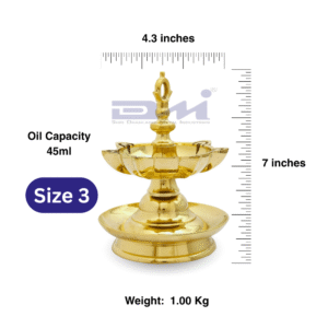 DMI’s Brass Goa Lamandeep (Weight: 1 kg) – Size No.3