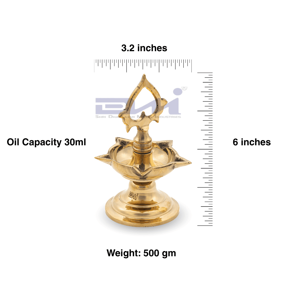 DMI Brass Goa Lamandeep Diya – Size No.5 (Small Size) - Image 2