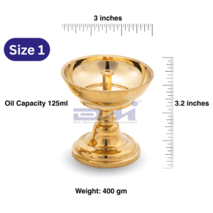 DMI Brass Kuber Diya / Kuber Deep (400gm Weight) Size No.1
