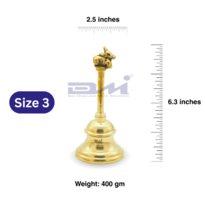 DMI Brass Nandi Ghanta – Traditional Puja Bell (6.3 Inches) Size No.3