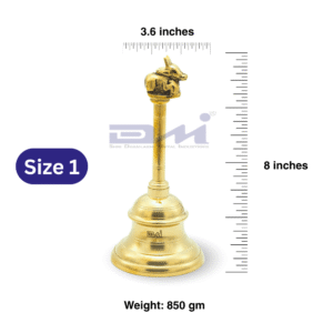 DMI Brass Nandi Ghanta – Traditional Puja Bell (8 Inches) Size No.1