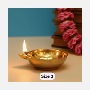 DMI One-Faced Brass Dasara Panti / Brass Diya ( 1.3 Inches | 300 gm Weight) Size No.3