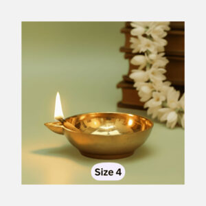 DMI One-Faced Brass Dasara Panti / Brass Diya (1 Inches | 250 gm Weight) Size No.4