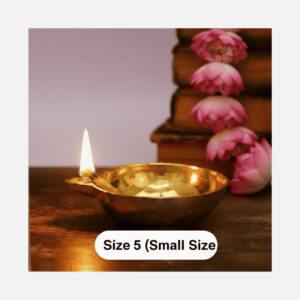 DMI One-Faced Brass Dasara Panti / Brass Diya – (1 Inches, 100 gm Weight) Size No.5 – Small Size